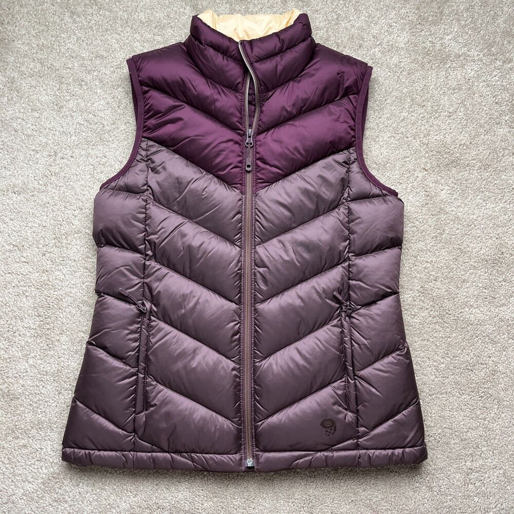 Mountain Hardwear Down Puffer Vest Womens Medium Purple Ratio 650 Fill Q-Shield